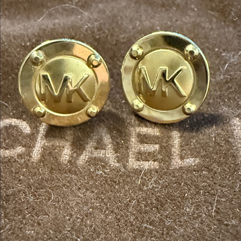 Michael Kors Gold Logo Stud Earrings